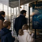 Aquarium La Rochelle : famille à l’entrée près du Vieux-Port