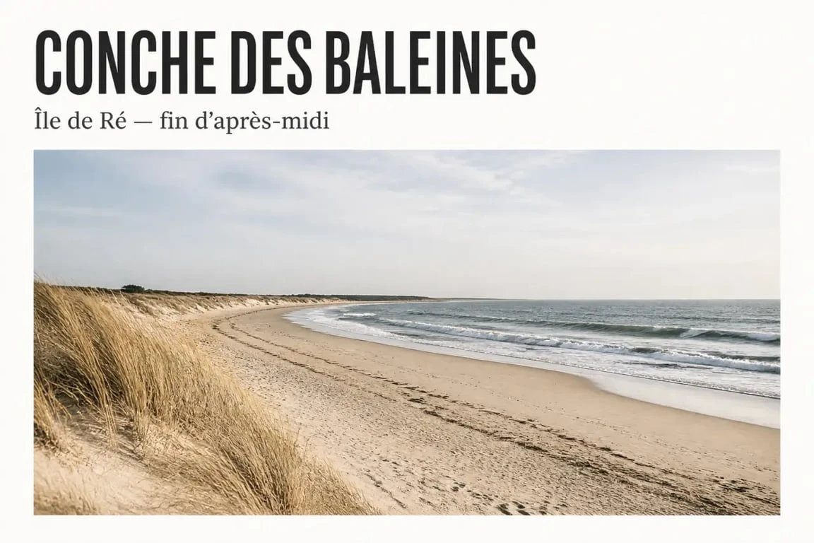Les plus belles plages de l'ile de ré : vue panoramique de la Conche des Baleines, plage sauvage et dunes blondes