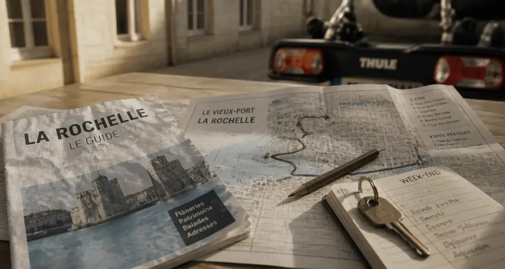 location week end maison la rochelle, carte du Vieux-Port et clés