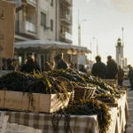 Marché des minimes la rochelle, Avenue du Lazaret, étal au petit matin