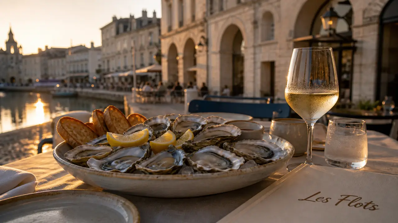 Restaurants les flots La Rochelle : plateau fruits de mer au Vieux-Port