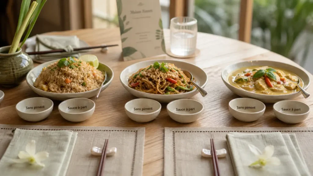 Thai famille La Rochelle : repas doux, sans piment, au restaurant