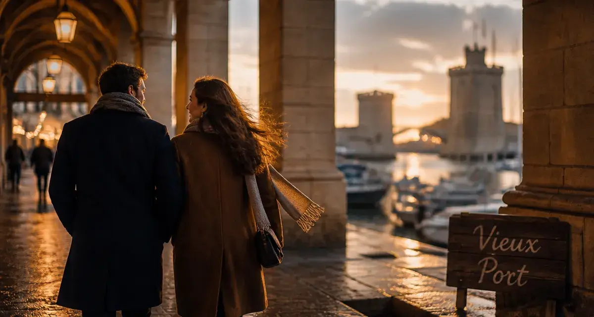 Week end la rochelle en amoureux : couple au Vieux Port