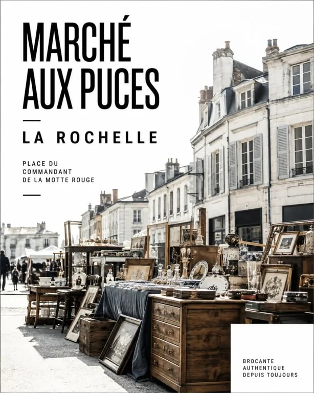 Marché aux puces La Rochelle sur la place du Commandant de la Motte Rouge