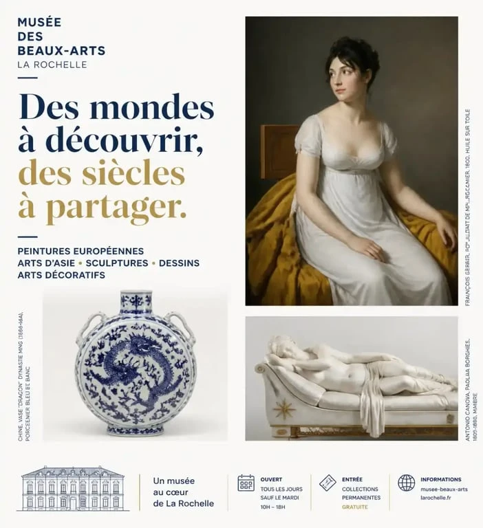 Collections d'art européen et asiatique conservées au Musée des Beaux-Arts de La Rochelle.