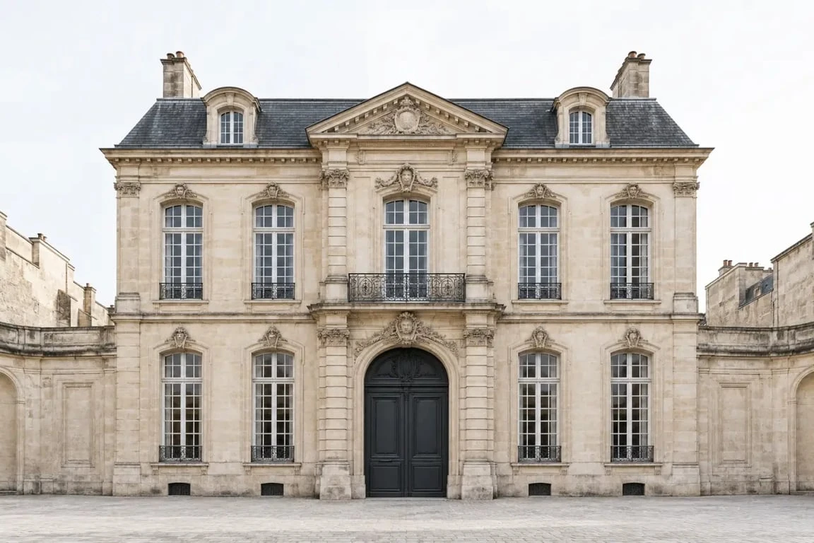 Façade de l'ancien hôtel de Crussol d'Uzès, bâtiment historique du Musée des Beaux-Arts de La Rochelle.