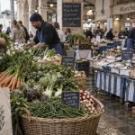 Marché la rochelle aujourd' hui aux Halles : légumes et salicorne
