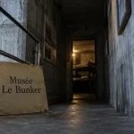 Entrée du musée bunker La Rochelle : couloir en béton armé