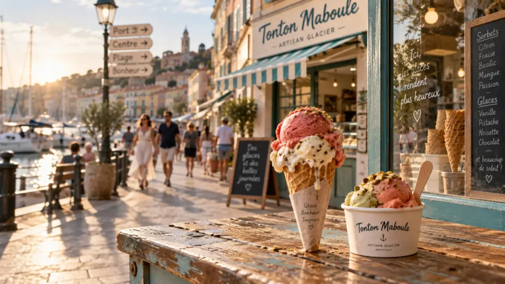 Tonton Maboule La Rochelle Vieux Port : cornet glace au Quai Valin