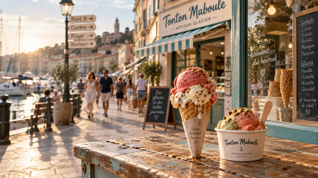 Tonton Maboule La Rochelle Vieux Port : cornet glace au Quai Valin